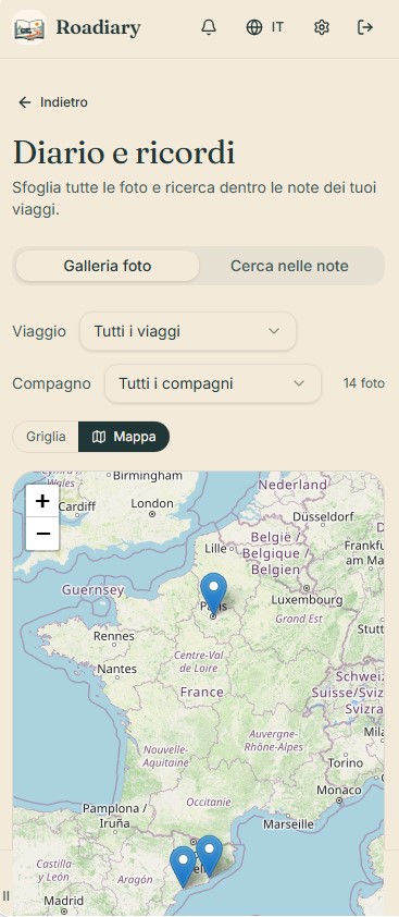 Mappa geolocalizzata foto in Roadiary