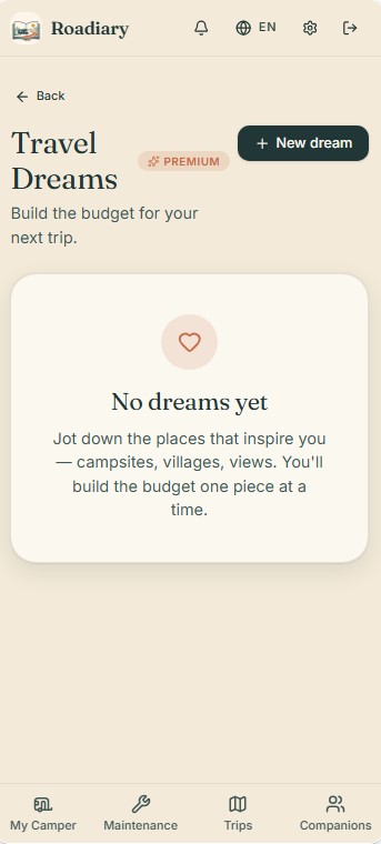 Travel Dreams in Roadiary